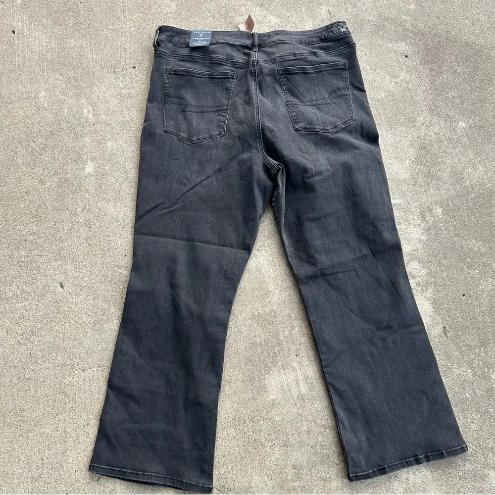 American Eagle Hi Rise Kick Crop Jeans Stretch Knee Slits Size 20 Long NEW NWT - Picture 2 of 5